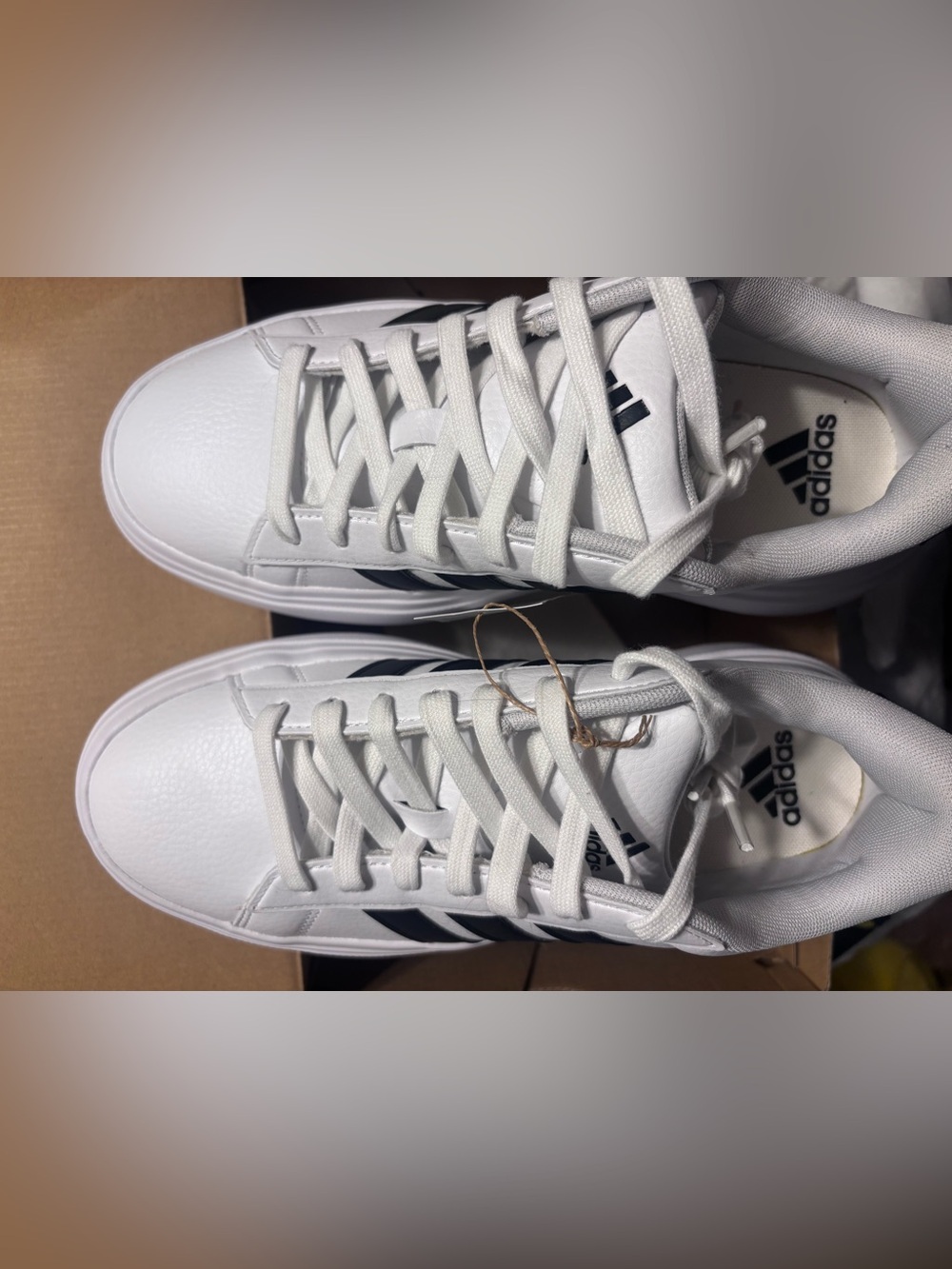 adidas White & Black Grand Court Sneakers - Women's - Picture 3 of 4